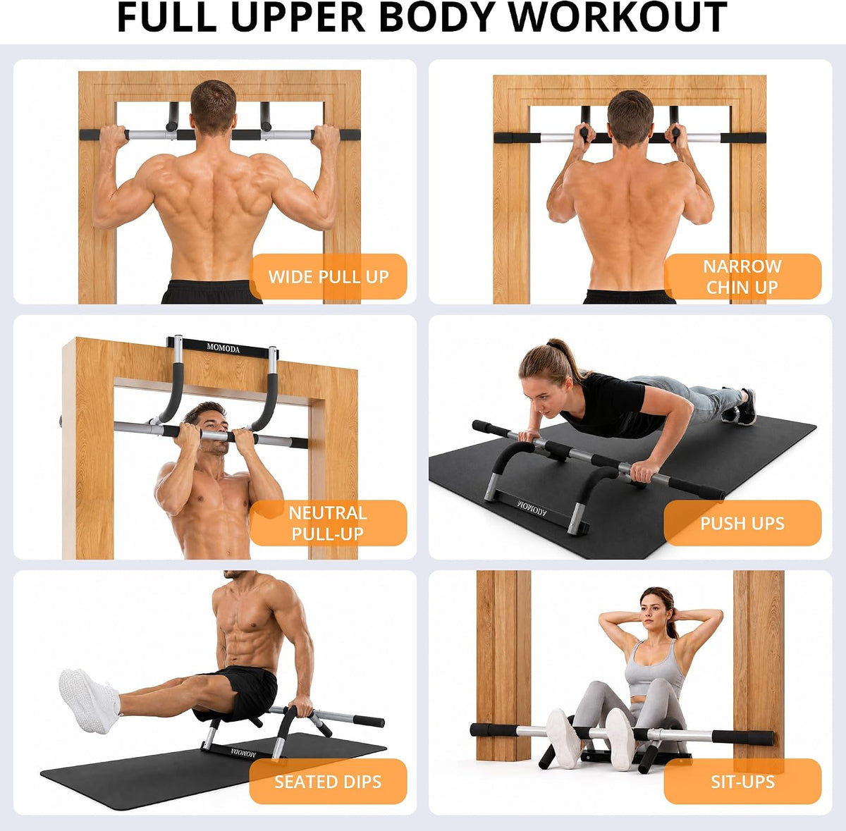 Pull up Bar for Doorway Full Upper Body Workout Home Fitness Chin up Bar